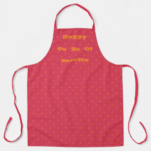 Tablier Rouge Magenta Rose Avec Taches Orange Poisson Roug