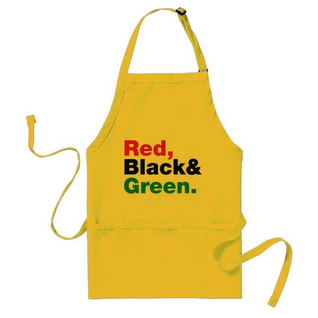 Tablier Rouge, Noir et Vert. (Devant)