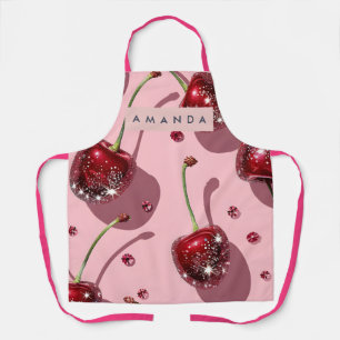 Tablier Rouge pétillant personnalisé Cerise Glamour