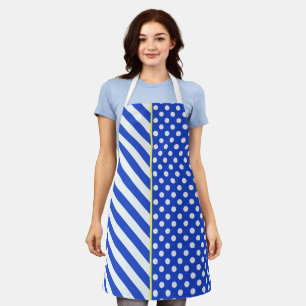 Tablier Royal Blue Pois and Stripes par ShirleyTaylor