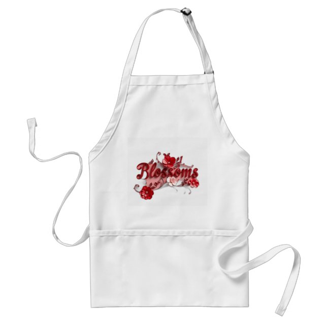 Tablier Ruby Red Script Blossoms (Devant)