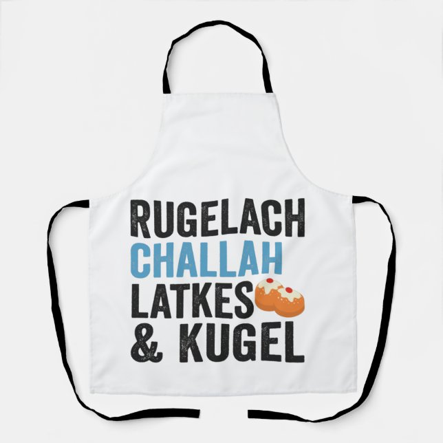 Tablier Rugelach Challah Latke & Sphère Funny Hanukkah Foo (Recto)