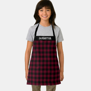 Tablier Russe Bourgogne noir Buffle Plaid vacances sur mes