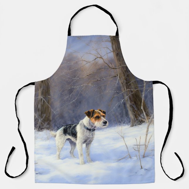 Tablier Russell Terrier Laisser neiger Noël (Recto)