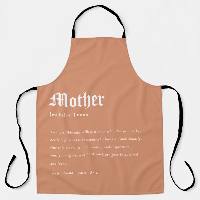 Tablier Rust Mother Dictionary Définition Cadeau personnal (Recto)