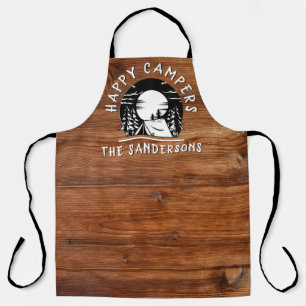 Tablier Rustic Happy Campers Nom de famille Tent Pine Tree