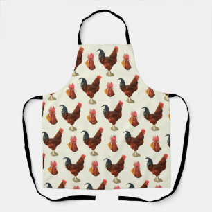 Tablier Rustique Agritourisme Aquarelle Coq poulet