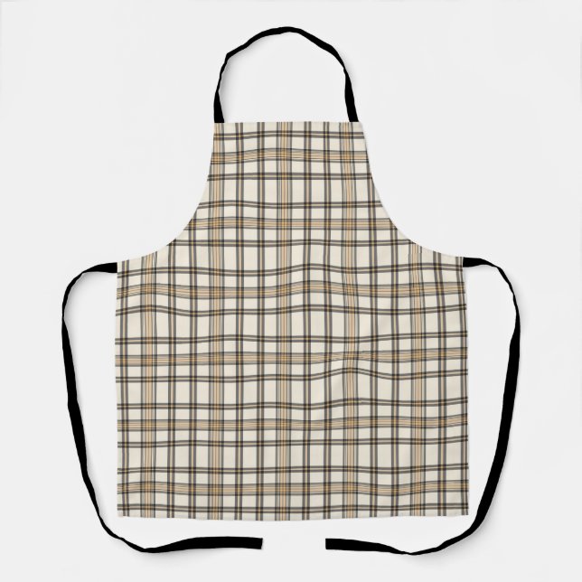 Tablier Rustique Agritourisme Beige et Brown cadeau Plaid (Recto)