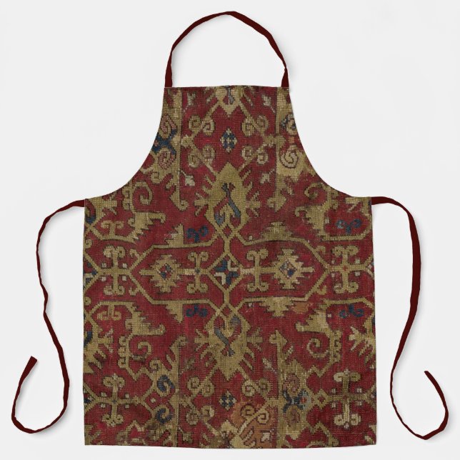 Tablier Rustique antique Oriental Perse Motif rouge (Recto)