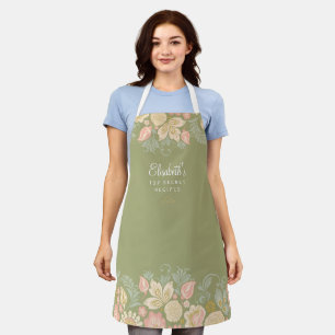 Tablier rustique pays élégant chef de cuisine florale