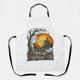 Tablier Sa Maison Hantée Halloween Cimetière Effrayant 