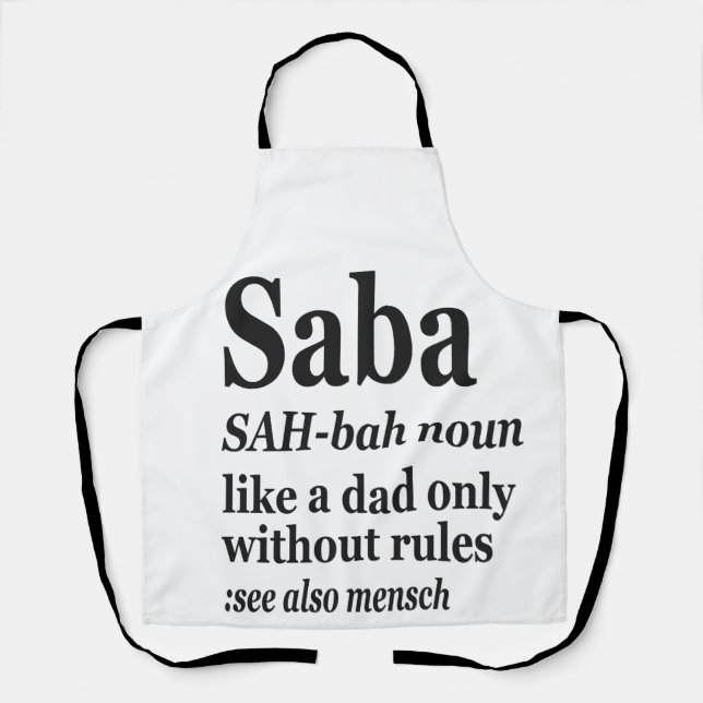 Tablier Saba Hébreu Grand-père Définition Juif Hanoukka Gi (Recto)