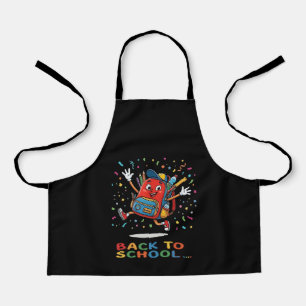 Tablier Sac à dos sautillant mignon pour la rentrée scolai