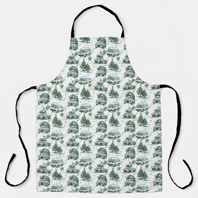 Tablier Sac cadeau de Noël pour voyage de vacances | vert (Recto)