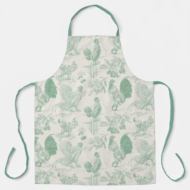 Tablier Sage Rooster Ruckus Apron (Recto)
