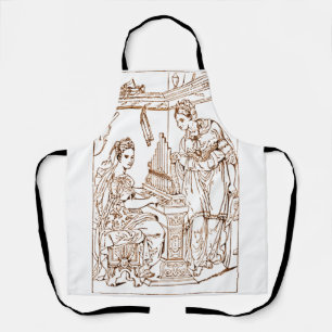 Tablier Sainte Cécile avec Sainte Catherine d'Alexandrie