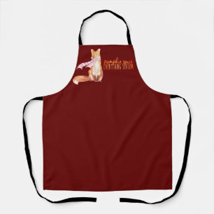 Tablier Saison citrouille épice assis Fox noir rouge tabli