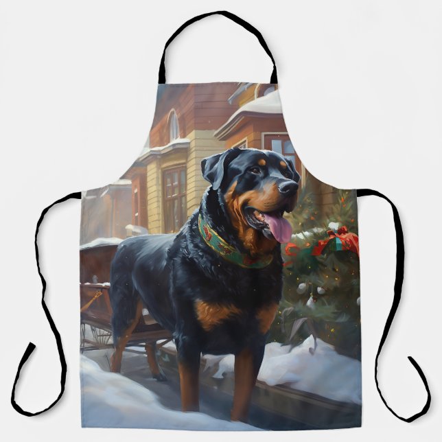 Tablier Saison festive de Noël de Rottweiler (Recto)