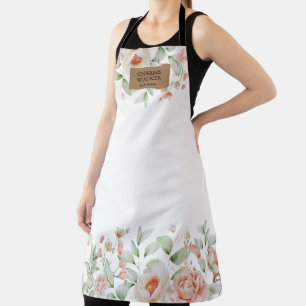 Tablier salon de maquillage fleuri d'été monogram apron