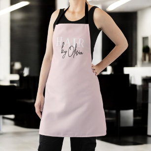 Tablier Salon des cheveux Blush Rose Noir Typographie mode