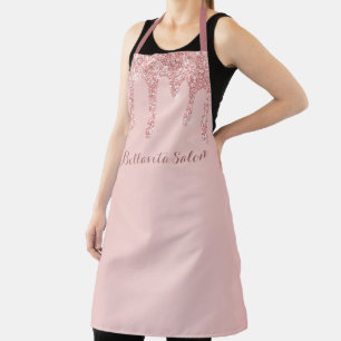 Tablier Salon Personnalisé Paillettes Rose Gold