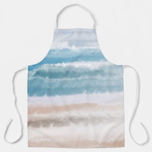 Tablier Sandy Beach Ocean Waves Aquarelle Abstraite