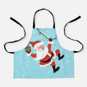 Tablier Santa Claus swinging on a string of rope Chrismas
