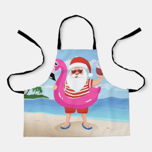 Tablier Santa Claus with flamingo