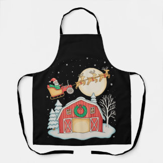 Tablier Santa Tractor Farm Farmer Christmas Farming Xmas