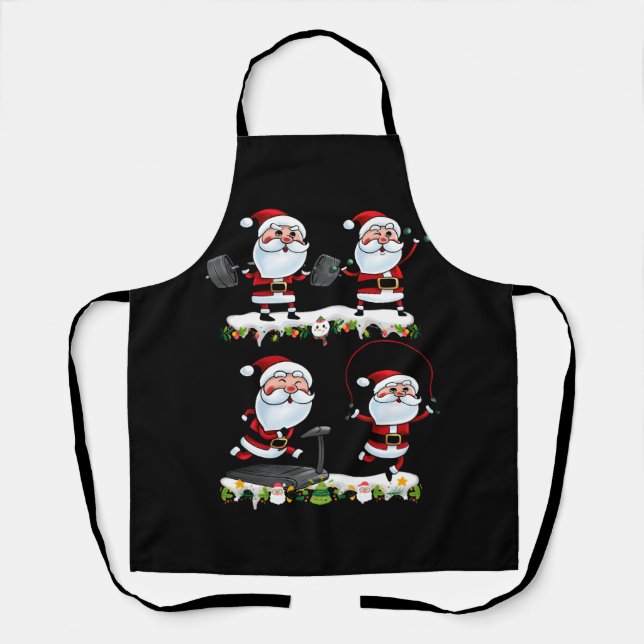 Tablier Santa Weightlifting Christmas Gym Deadlift (Recto)