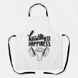 Tablier santé est bonheur gym motivation design