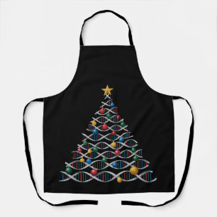 Tablier Sapin de Noël en hélice d'ADN Professeur de biolog