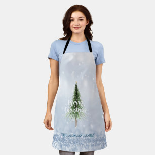 Tablier Sapin de Noël Joyeux Noël Bleu Fêtes