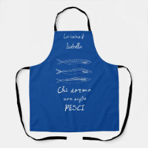 Sardines de cuisine italienne stylé bleu