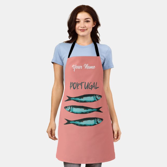 Tablier Sardines de Lisbonne, symbole du Portugal (Porté)