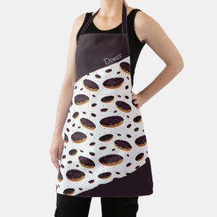 Tablier Saupoudrer Brown Blanc Souriant Motif alimentaire
