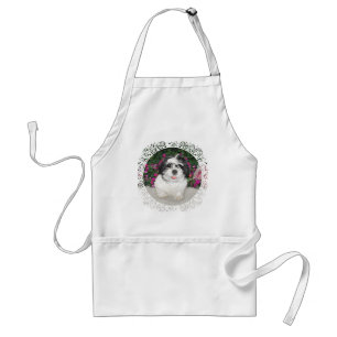 Tablier Sauvetage de chiot Shih Tzu noir et blanc