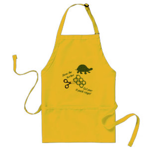 Tablier Sauvez les tortues coupent six anneaux de paquet