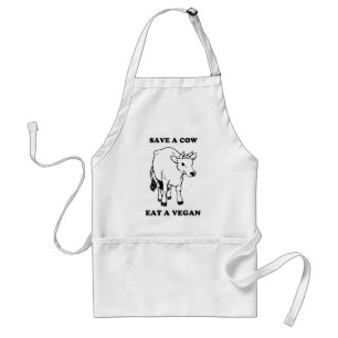 Tablier Sauvez une vache. Mangez un vegan.