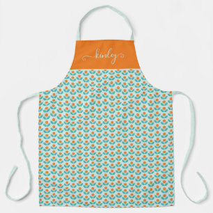 Tablier Scandinave Style Motif géométrique orange