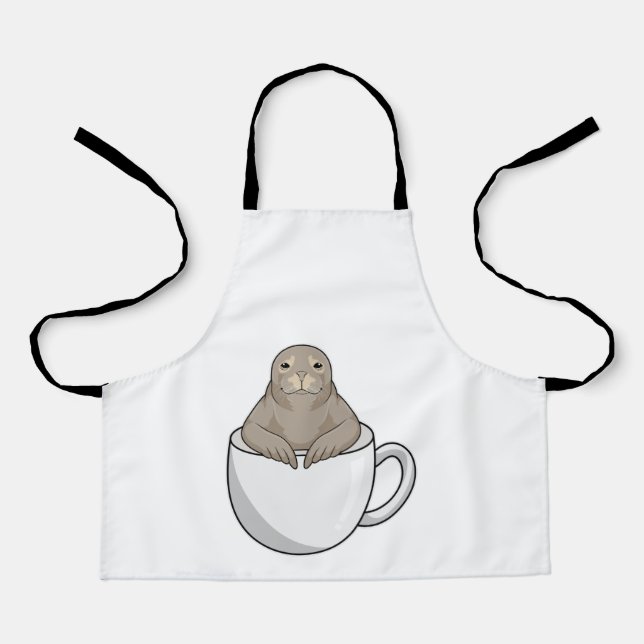 Tablier Sceau avec tasse de café (Recto)