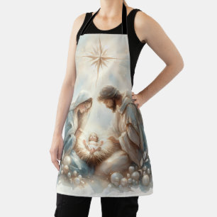 Tablier Scène de la Nativité de la Sainte Famille radieuse