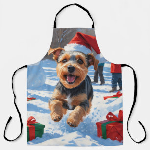 Tablier Scène de neige festive de Noël du Terrier de Biewe