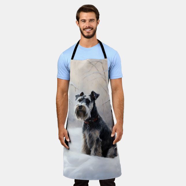 Tablier Schnauzer Miniature Laisser neiger Noël (Porté)
