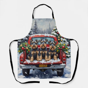 Tablier Schnauzer Noël Camion Rouge Fêtes