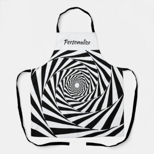 Tablier Sci Fi noir blanc illusion optique Cuisine femmes