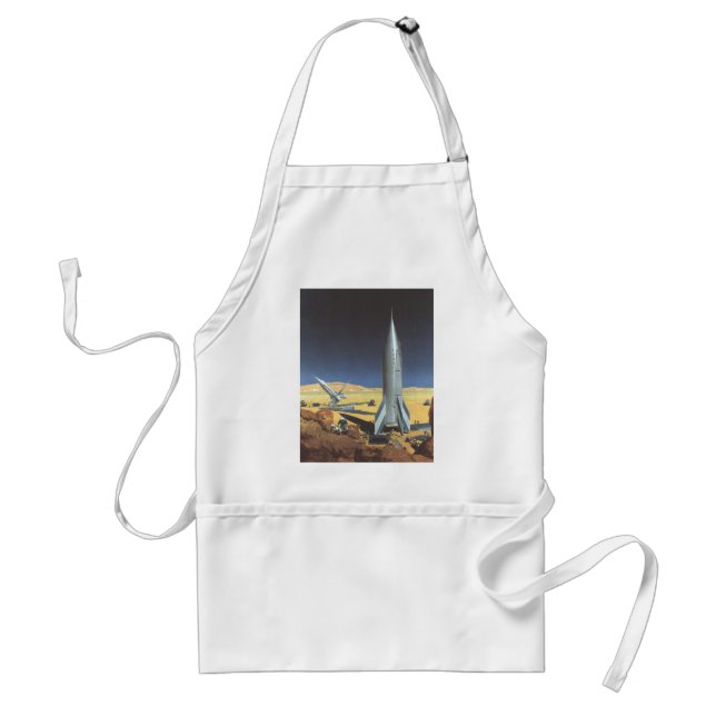 Tablier Science-fiction vintage Planète désertique avec ro (Devant)