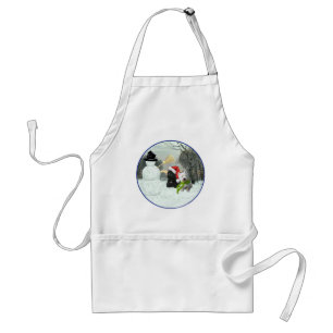 Tablier Scottie et Westie avec Bonhomme de Neige