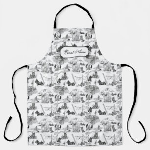 Tablier SCOTTISH Terrier Black Toile avec nom personnalisé