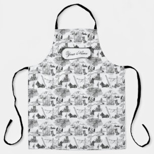 Tablier SCOTTISH Terrier Black Toile avec nom personnalisé
